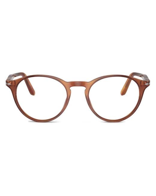 Persol Brown Round Frame Glasses for men