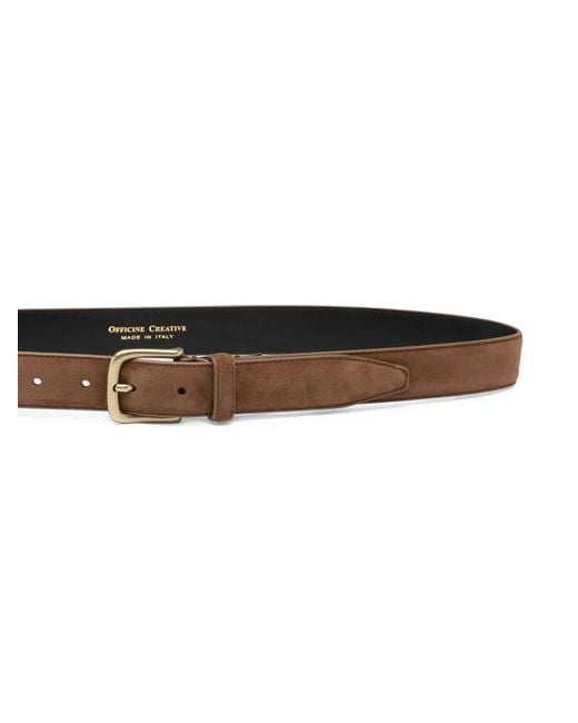 Officine Creative White Suede Classic Belt for men