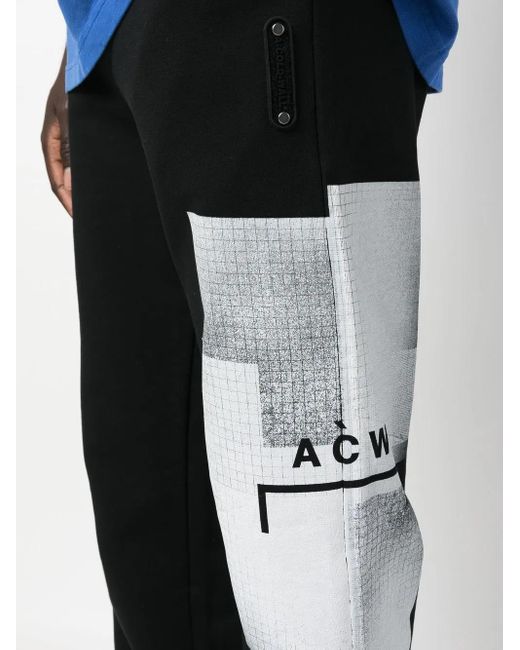 A_COLD_WALL* Black Brutalist Logo-Print Track Pants for men