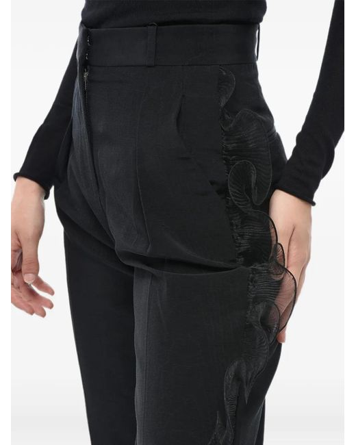 Stella McCartney Black Ruffle-Trim Trousers