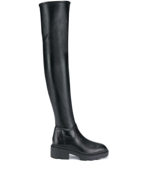 Ash Black Manhattan Over The Knee Boots