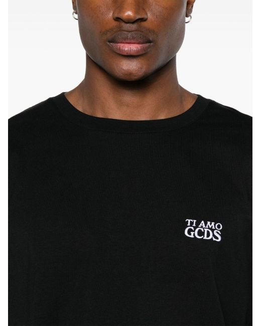 Gcds T-Shirt mit Logo-Stickerei in Black für Herren