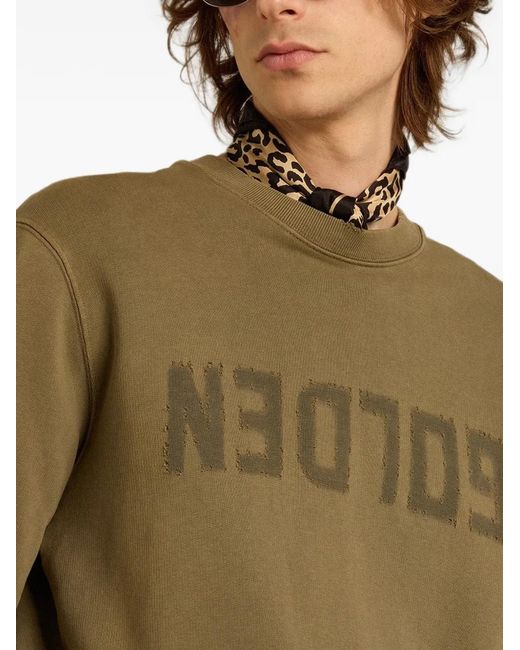 Golden Goose Deluxe Brand Gray Logo-print Raw-cut Sweatshirt for men