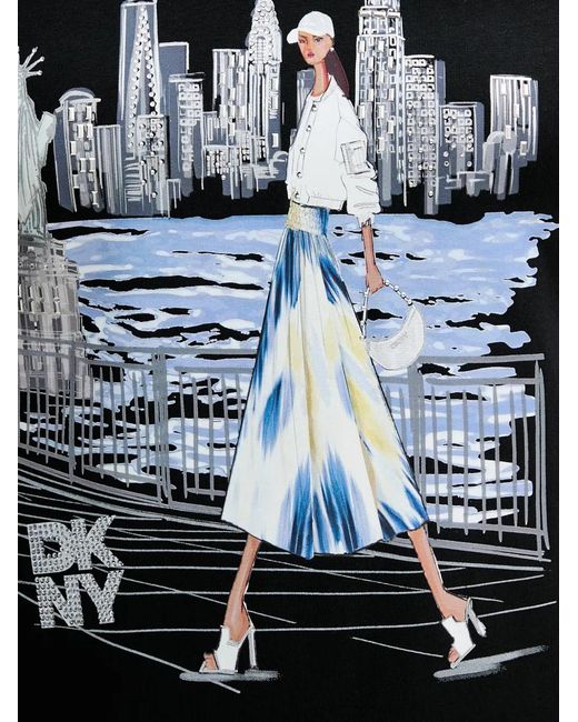 DKNY Black Statue Of Liberty Graphic-Print T-Shirt