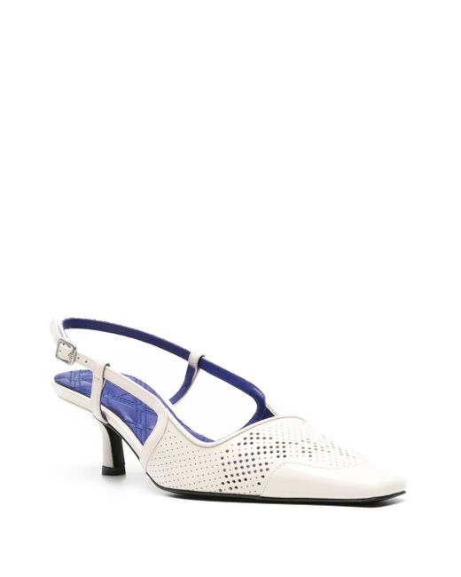 Burberry White Chic Open Heel Pumps