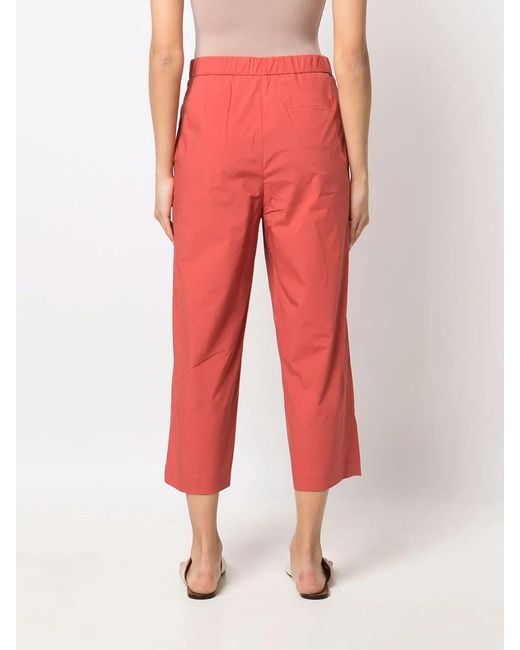 Woolrich Red Cropped-Leg Cotton Trousers
