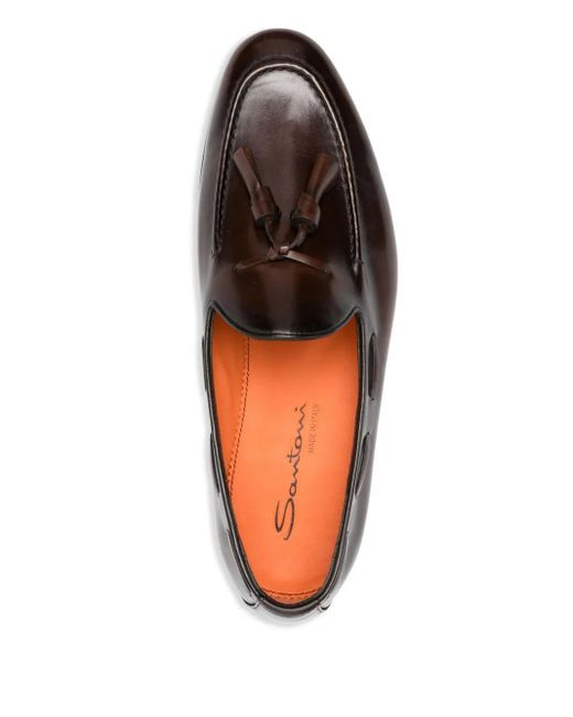 Santoni Brown Moccasin Idiom for men