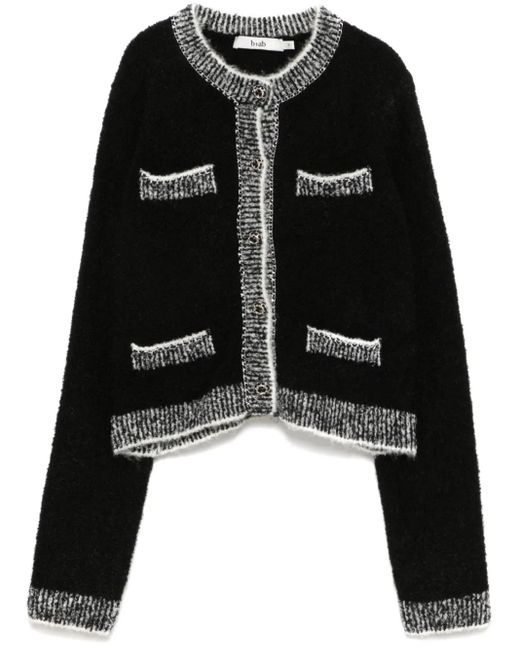 B+ AB Black Crew Neck Cardigan