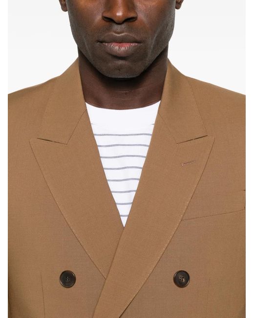 Sandro Brown Double-Breasted Blazer for men