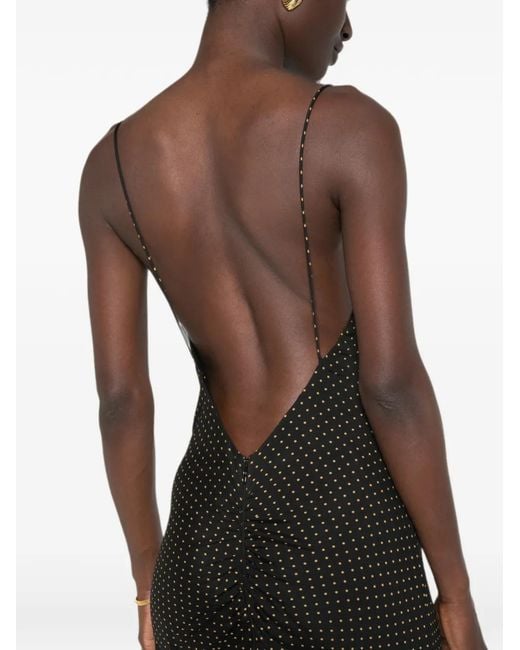 ANDAMANE White Ninfea Polka-Dot Maxi Dress