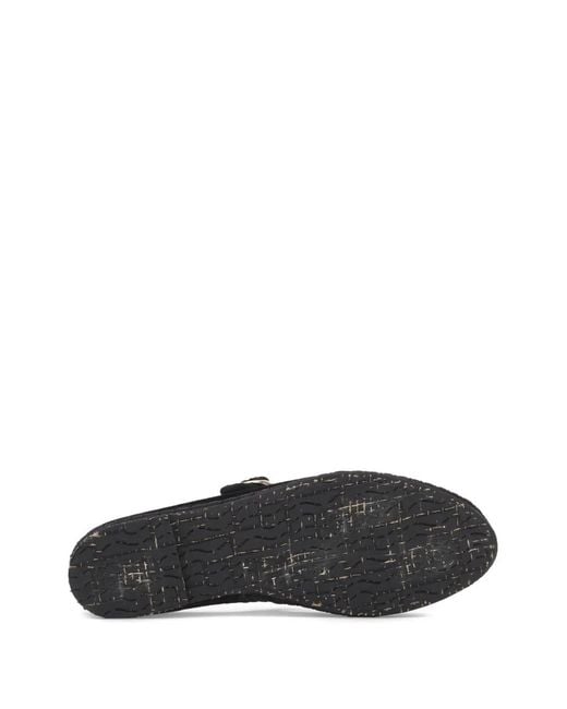 Flabelus Black Antonia Velvet Buckle Ballet Flats