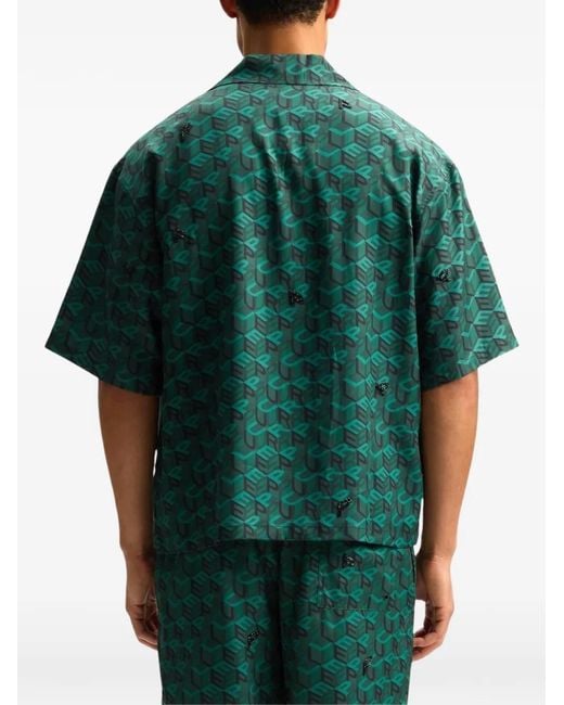 Purple Brand Green Cube Monogram Shirt for men