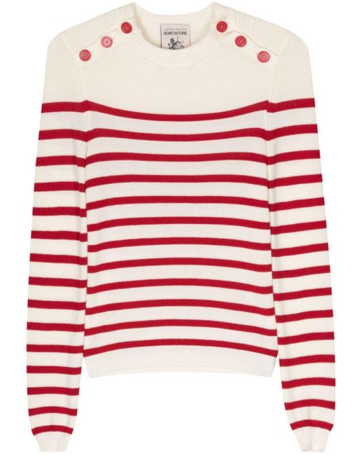 Semicouture Red Gestreifter Pullover