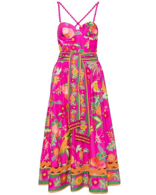 white christmas dresses Farm Rio Sand Francesca Midi Dress, Francesca Sand / XL main image 0