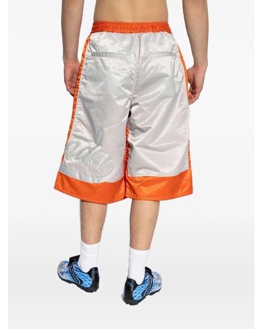 PDF Gray Logo-Embroidered Colour-Block Shorts for men