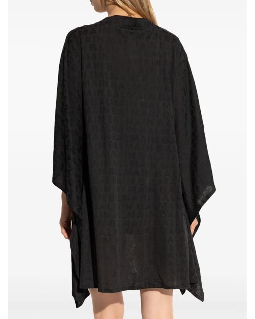 Abito Corto Con Logo Jacquard di Balmain in Black