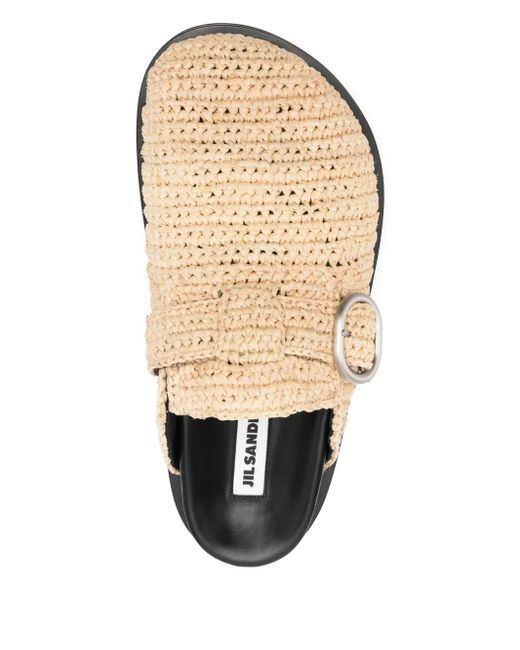 Jil Sander ラフィア サンダル White