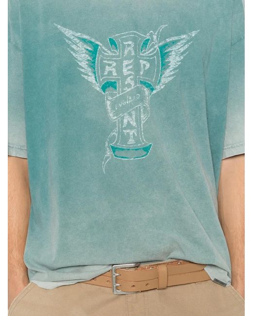 Represent Blue Westside Graphic-Print T-Shirt for men