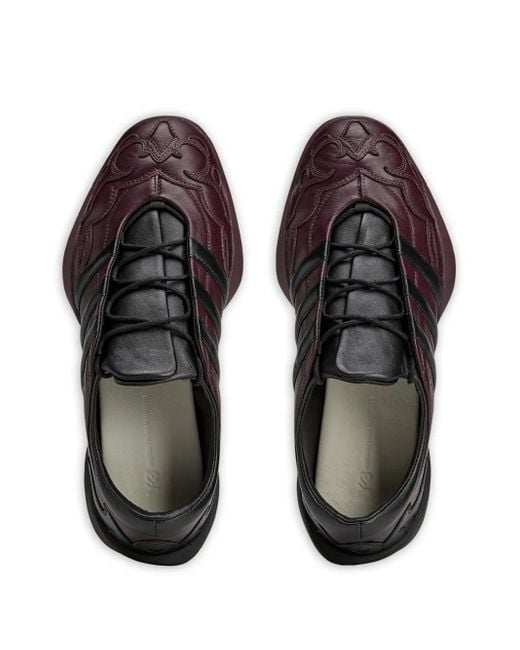 Y-3 Brown Regu 2002 Leather Sneakers