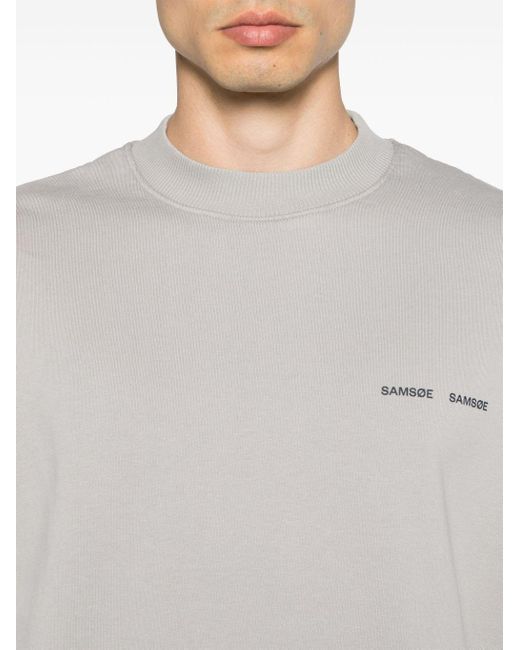 Samsøe & Samsøe White Norsbro Logo-print Sweatshirt for men