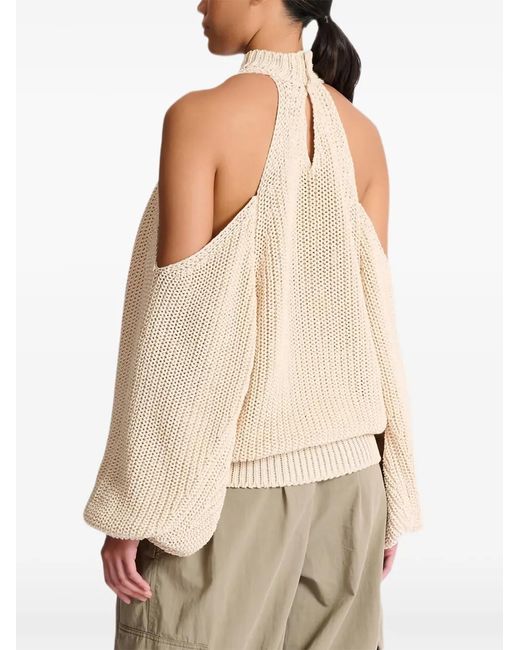Balmain White Open-Shoulder Sweater