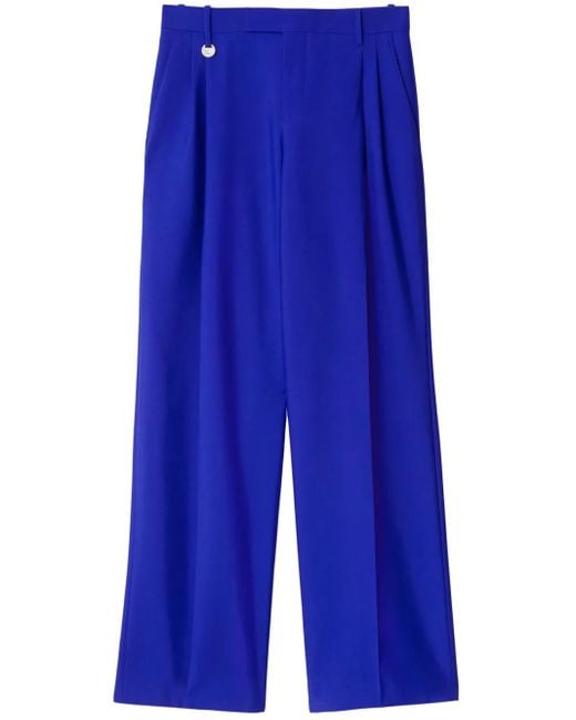 Burberry Blue Wool Tailored Trousers