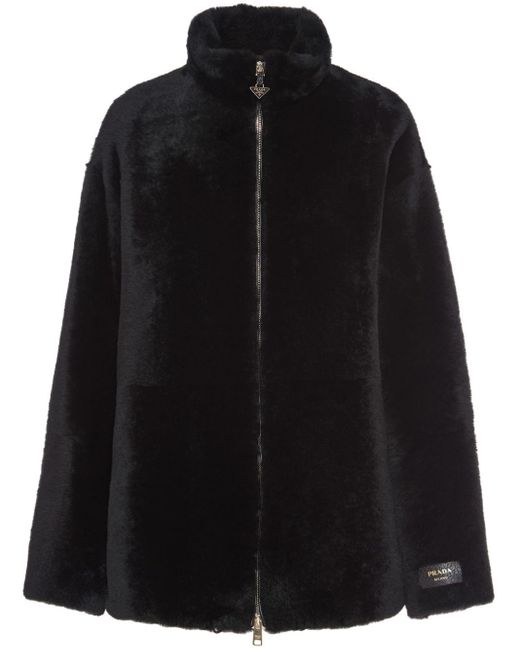 Prada Black Shearling Fur Jacket