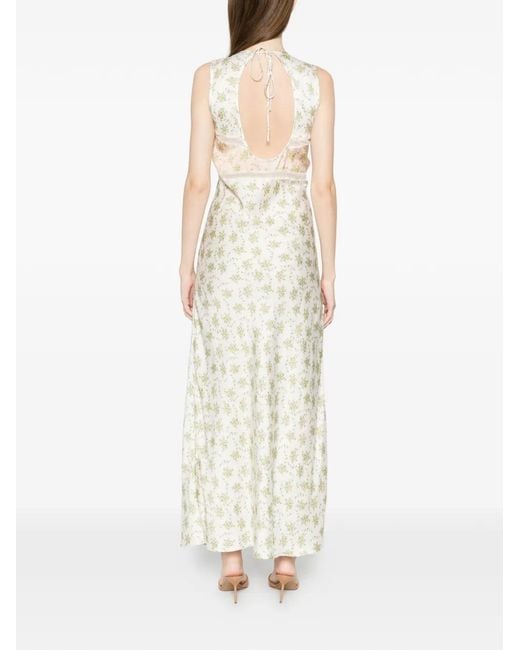 Sandro White Floral-Print Maxi Dress
