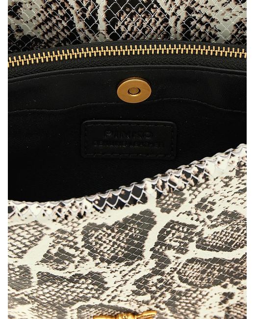 Pinko Gray Mini One Two Three Cross Body Bag