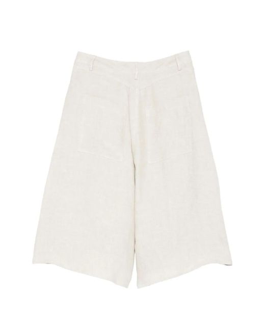 Alysi White Short À Effet Délavé