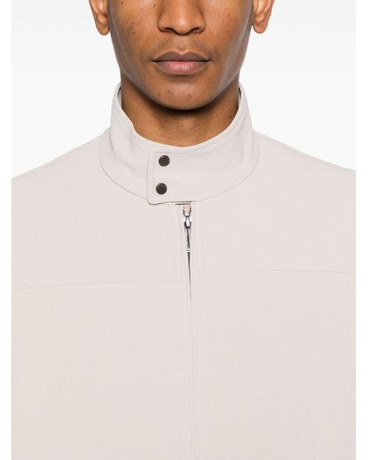 Emporio Armani White High-neck Zip-up Jacket for men