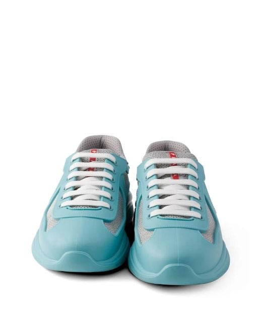 Prada Blue America's Cup Soft Rubber And Bike Fabric Sneakers for men