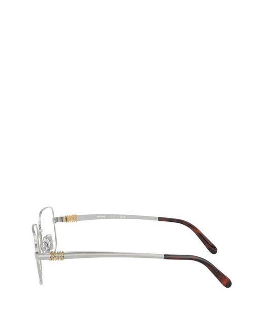 Miu Miu White Square-Frame Glasses