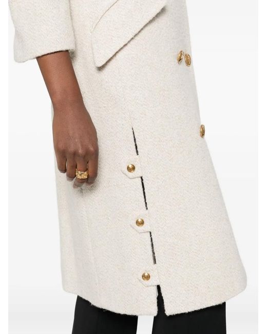 Elisabetta Franchi Natural Double-Breasted Coat