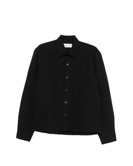 Studio Nicholson Black Long-Sleeve Button-Up Overshirt