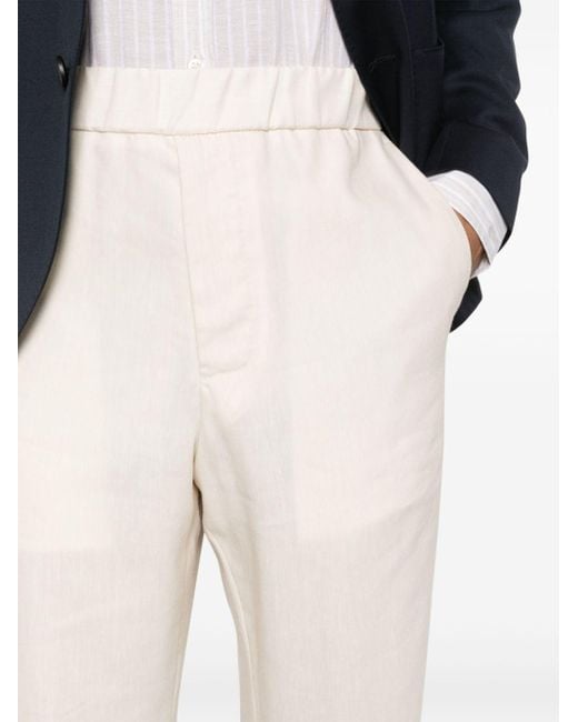 Lardini Natural Slub-texture Loose-fit Trousers for men