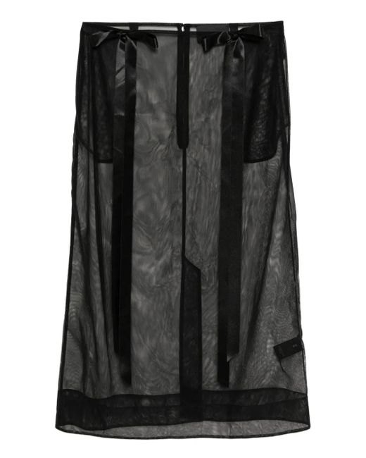 Simone Rocha Black Ribbon-Embellished Skirt