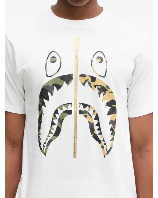 A Bathing Ape 1st Camo Separate Shark T-Shirt in White für Herren