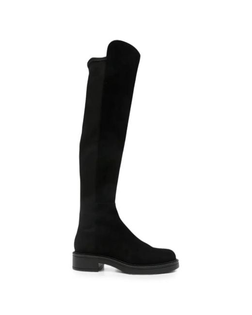 Stuart Weitzman Black Celia Suede Over-The-Knee Boots