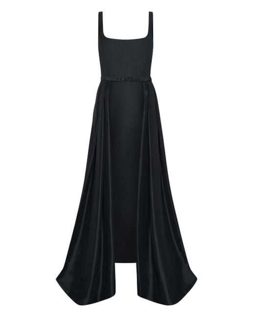 Vestido midi con cuello cuadrado Nicholas de color Black