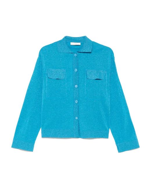 Akep Blouse Met Lurex-Detail in het Blue