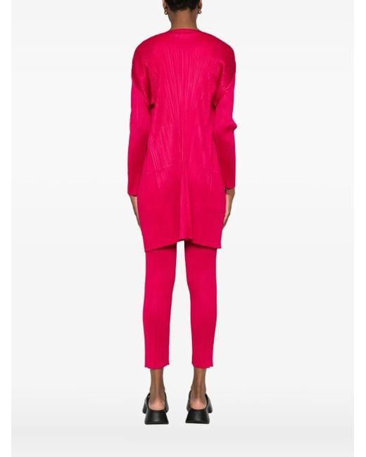 Cardigan Con Pieghe di Pleats Please Issey Miyake in Pink