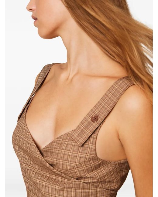 Twinset Brown Glen Plaid Top