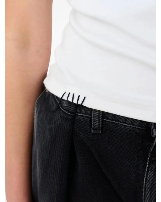 Axel Arigato White Traced Ribbed Sleeveless Tank Top