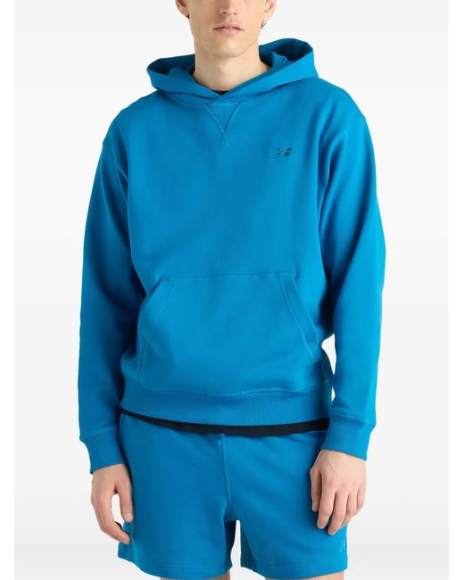 New Balance Blue Athletics French Terry Hoodie for men