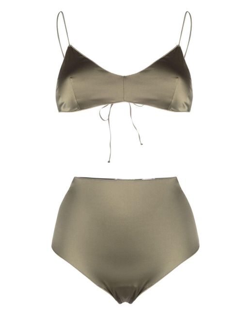 Oséree Satin Bikini in Gray | Lyst