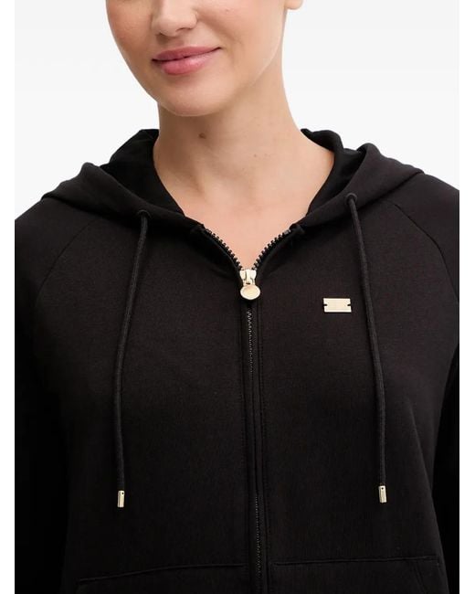 Sudadera Core Lady con cremallera y capucha EA7 de color Black