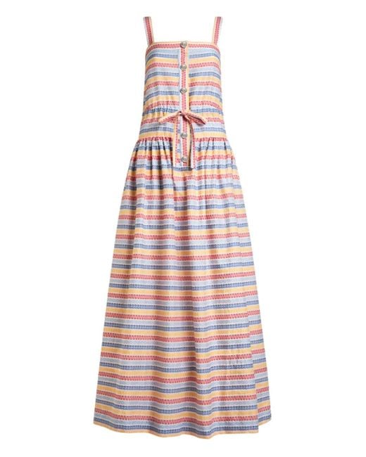 Etro White Striped Dress