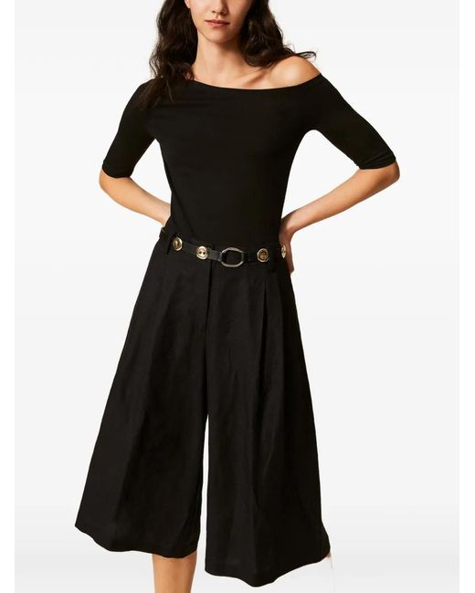 Twinset Black Bermuda À Pinces
