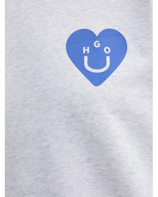 HUGO White Heart-Logo Sweatshirt